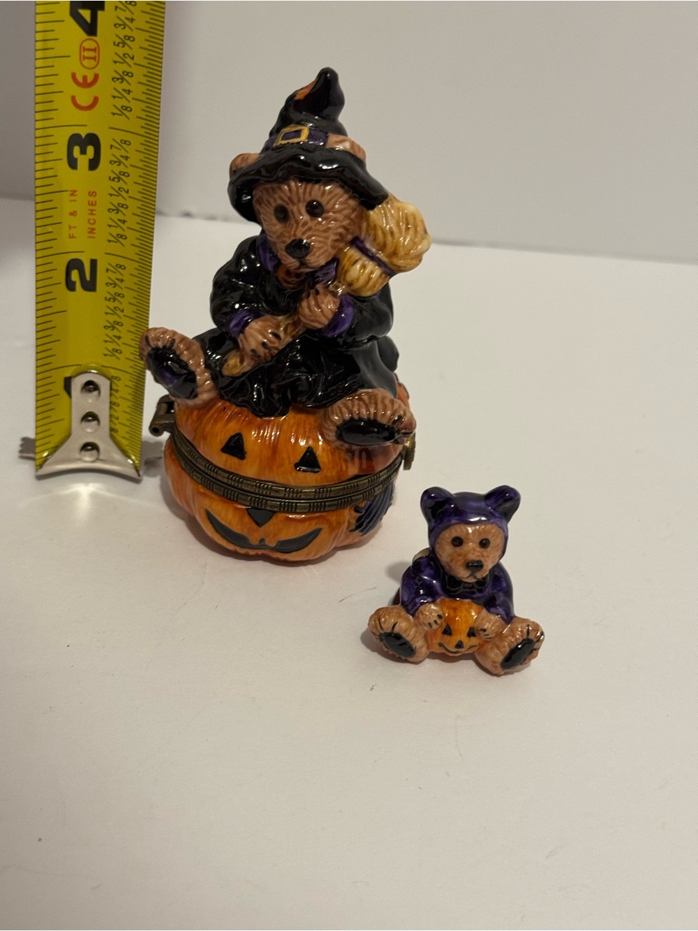 BOYDS BEARS Bearware Pottery Emma Witchy Bear Halloween Trinket Box Mini Bear